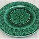 3 dessert plates XIX Sarreguemines Majolica shaded enamel Rubelles
