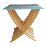 IKEA EKEBERG vintage side table – 1999 – wood and glass