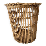 Rattan wastebasket