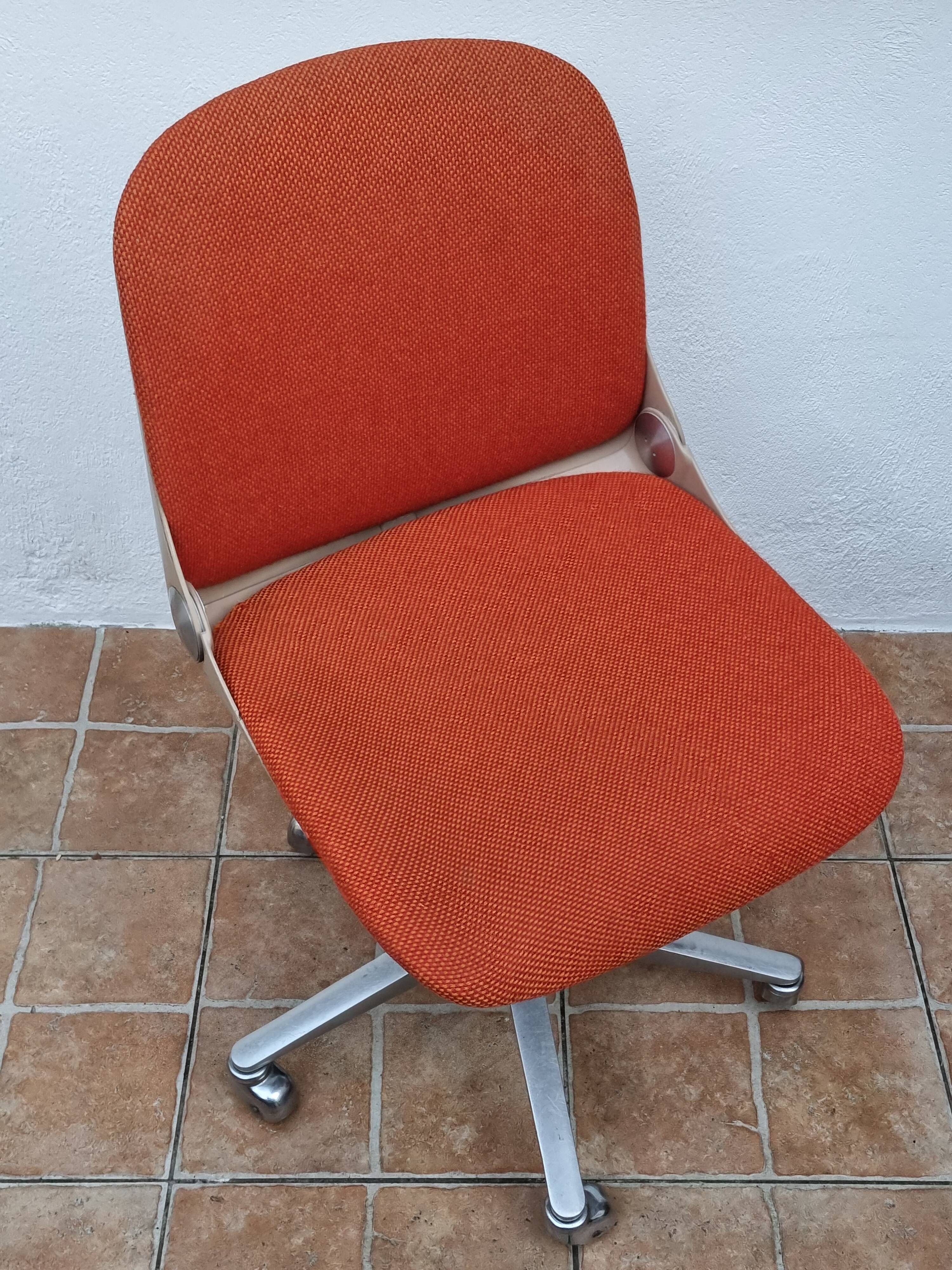 Vintage Wilkhahn Office Chair Model 2101, Orange, Aluminum and Fiberglass Frame