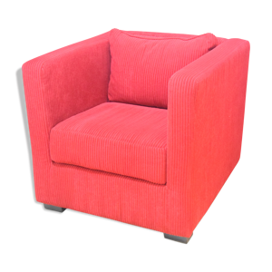 Fauteuil club forme cube vintage