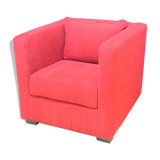 Fauteuil club forme cube vintage années 80