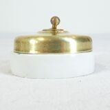 3 Old Porcelain switches and vintage industrial brass