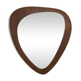 Miroir scandinave en teck 41x45cm