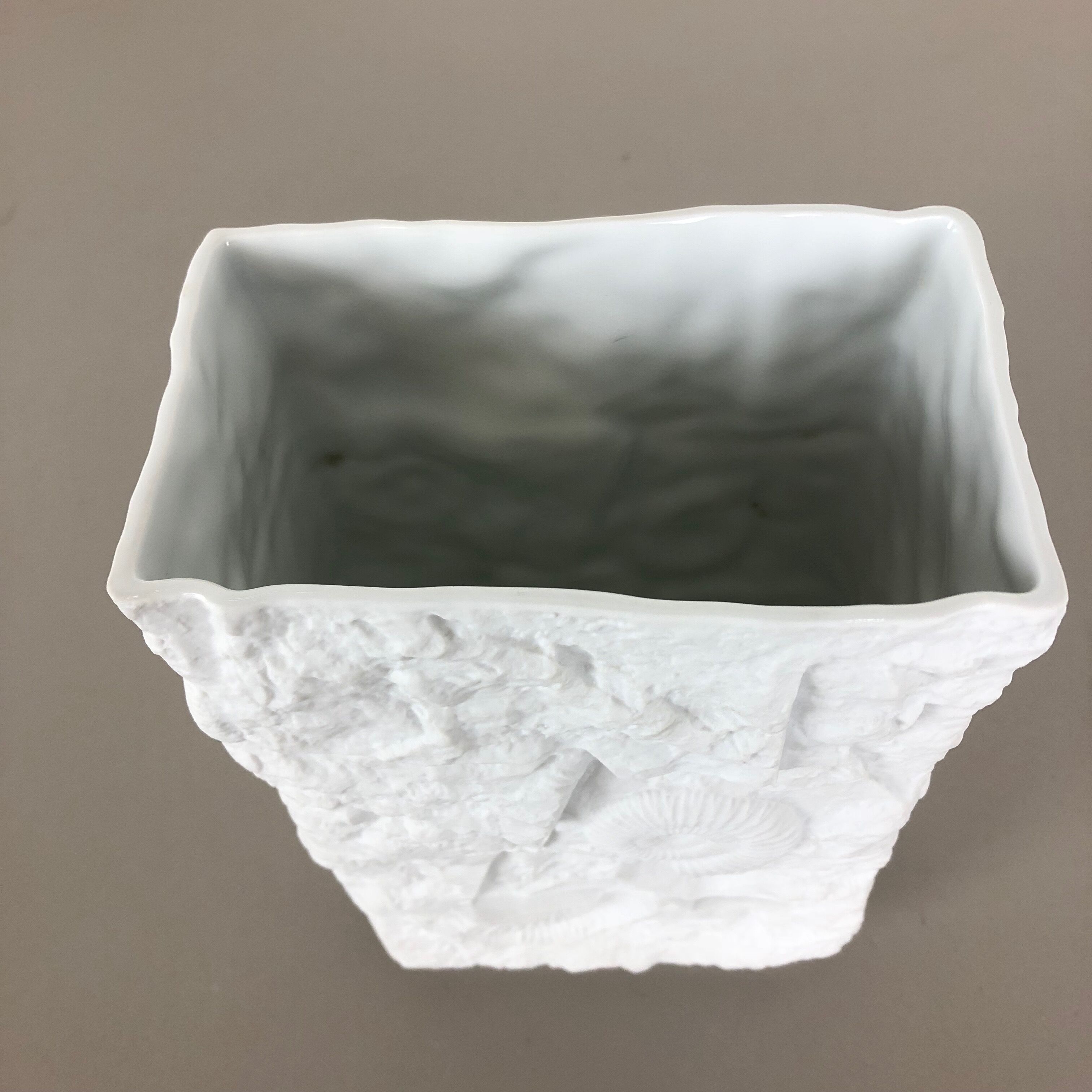 1970s OP Art biscuit porcelain german vase made by  AK Kaiser, Germany