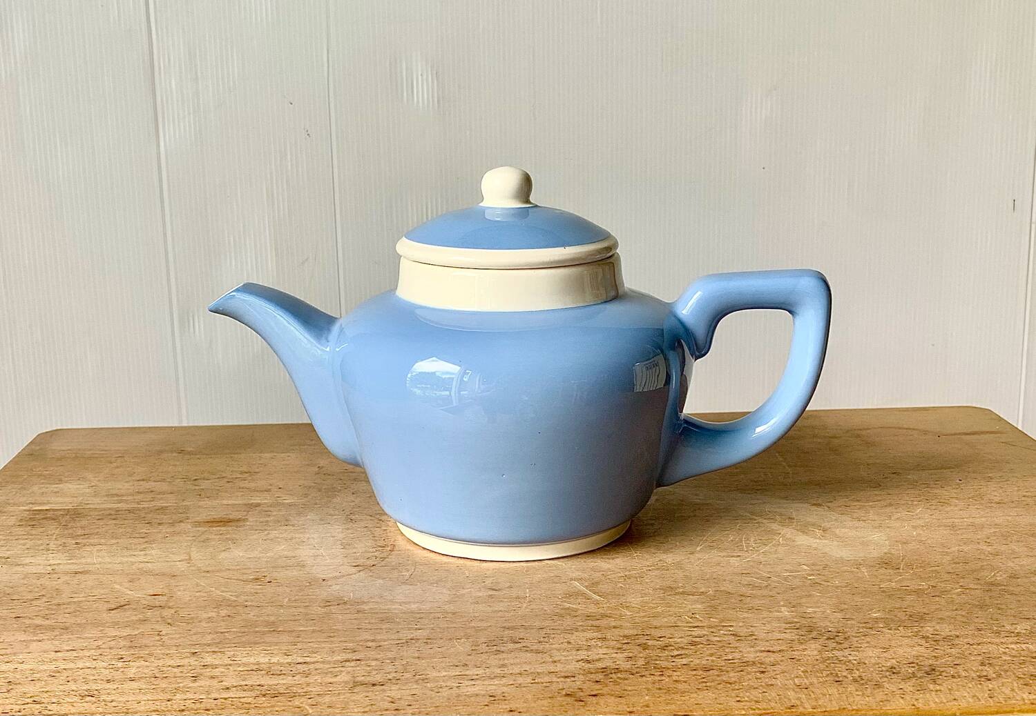 Old sky blue Digoin coffee maker