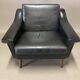 Fauteuil cuir noir "design scandinave" 1950.