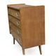 Commode vintage rénovée années 1960 chêne doré pieds compas