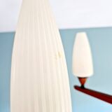 Large Scandinavian teak chandelier, Uno & Östen Kristiansson, 1960