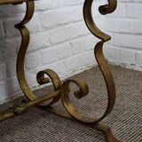 Table basse fer forgé doré