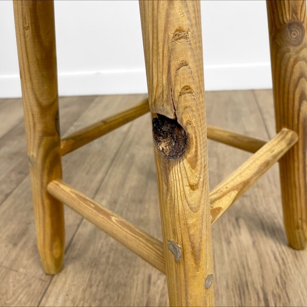 Raw wood stool