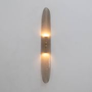 Pair of Fontana Arte Style Mid-century Modern Smoke Murano Glass Sconces