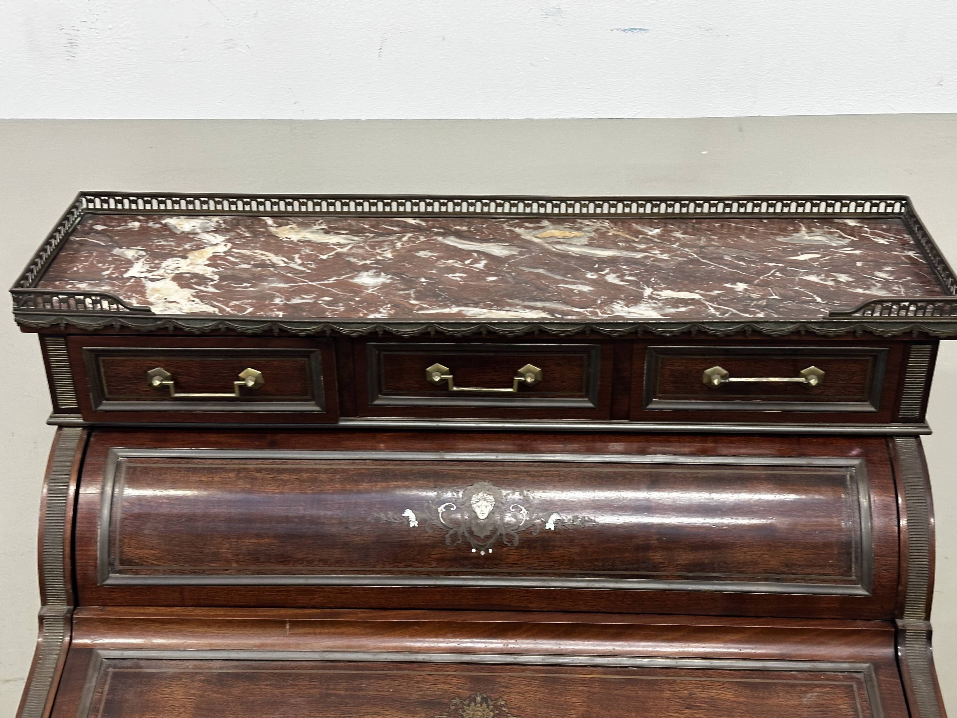 Secretary - Bonheur du Jour with pearly Louis XVI style system