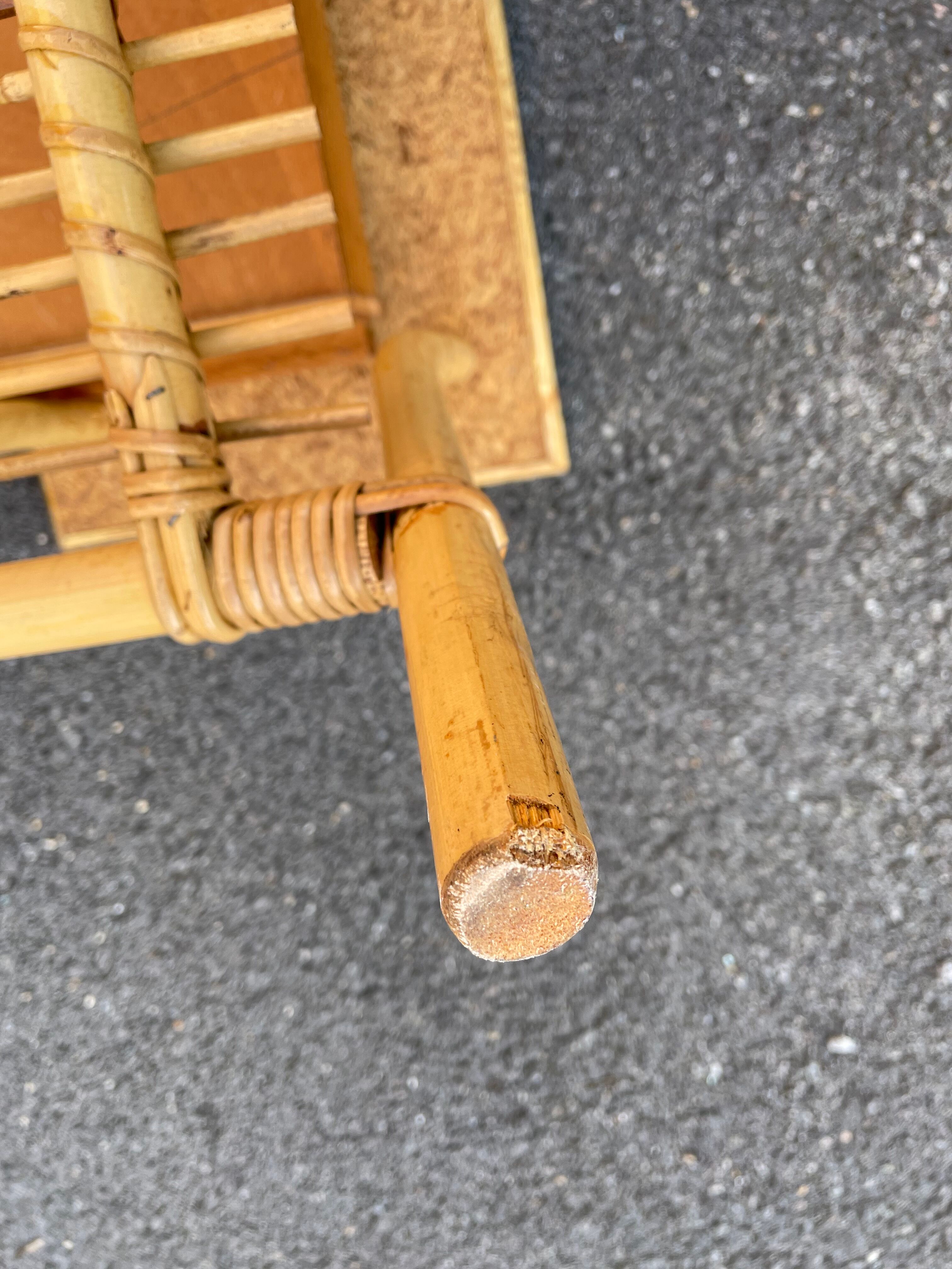 Rattan bedside and bamboo