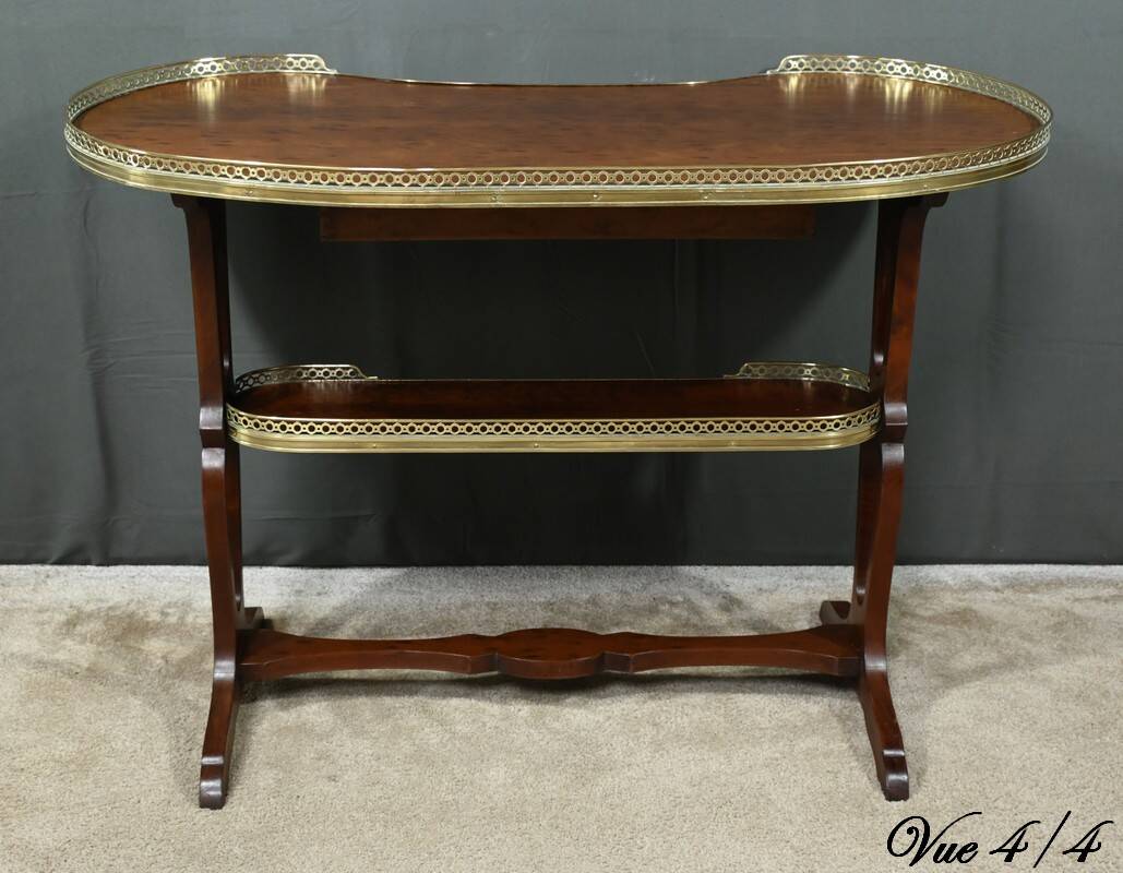 Kidney Table in Speckled Mahogany, stamped “L'escalier de Cristal” – Late 19th Century