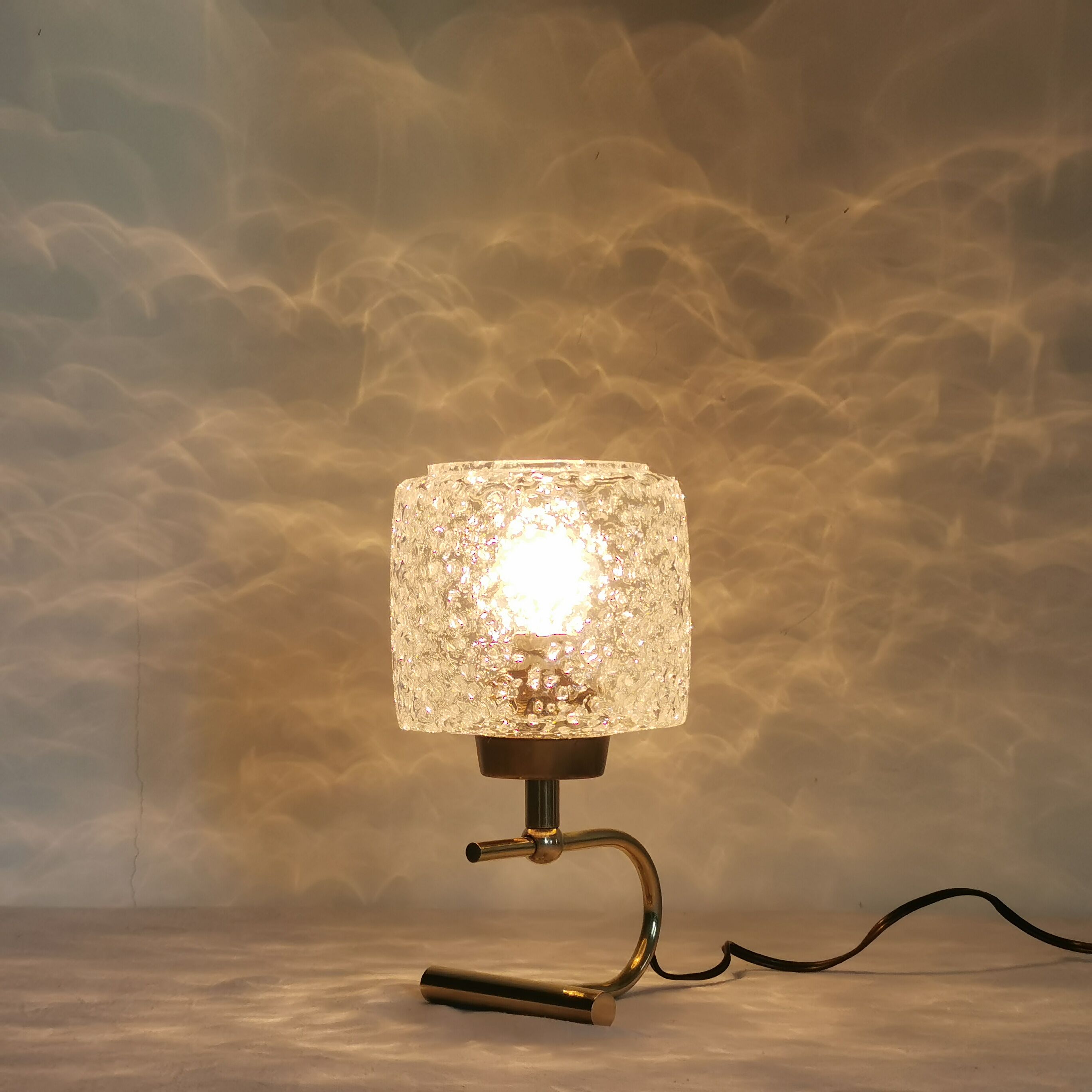 Brass and glass lamp
