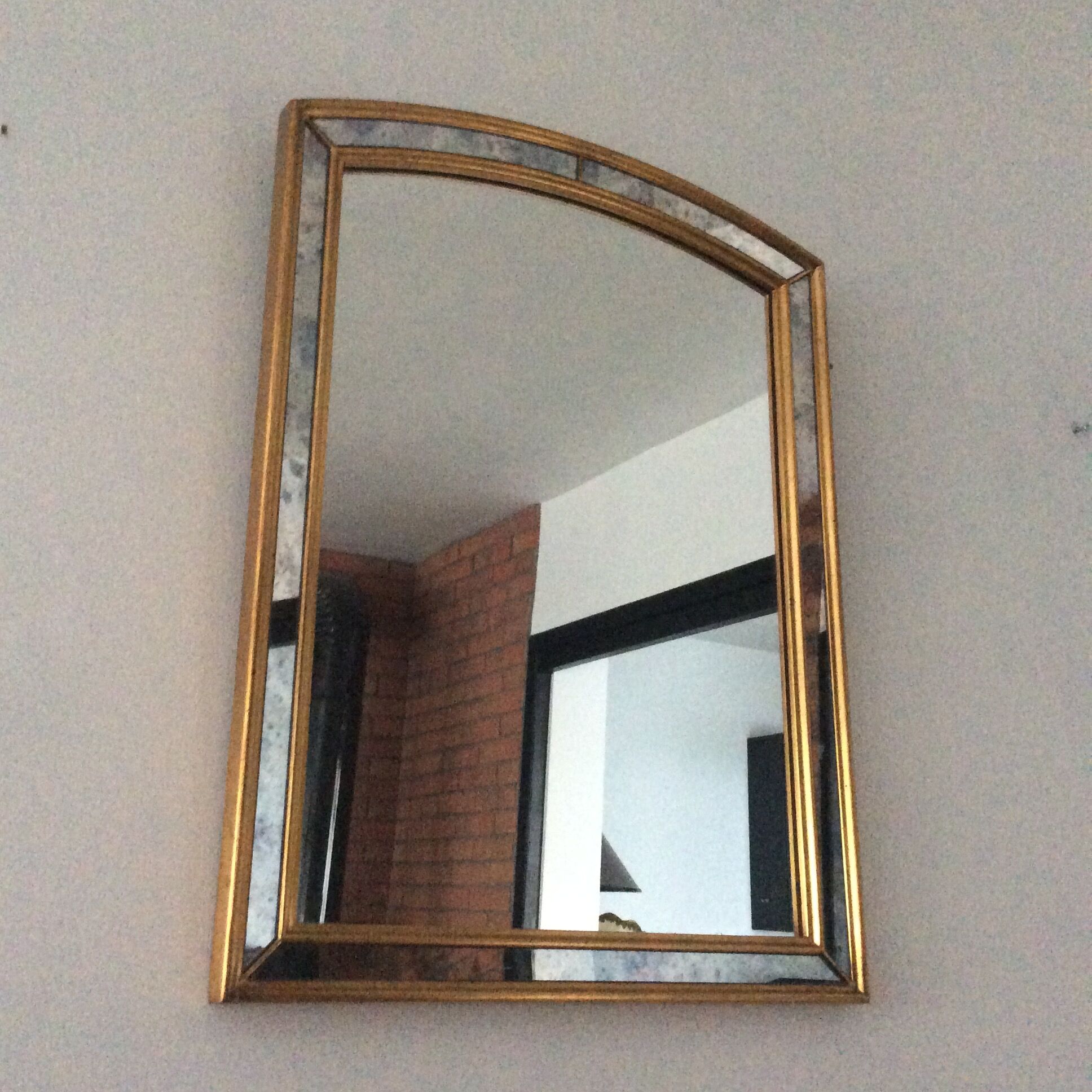Miroir doré à  parcloses Deknudt des années 70