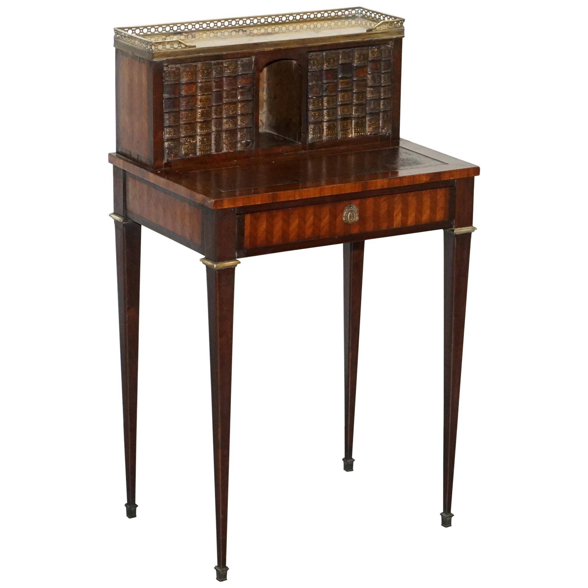 Antique Bureau Bonheur Du Jour circa 1870 in hardwood and marble.