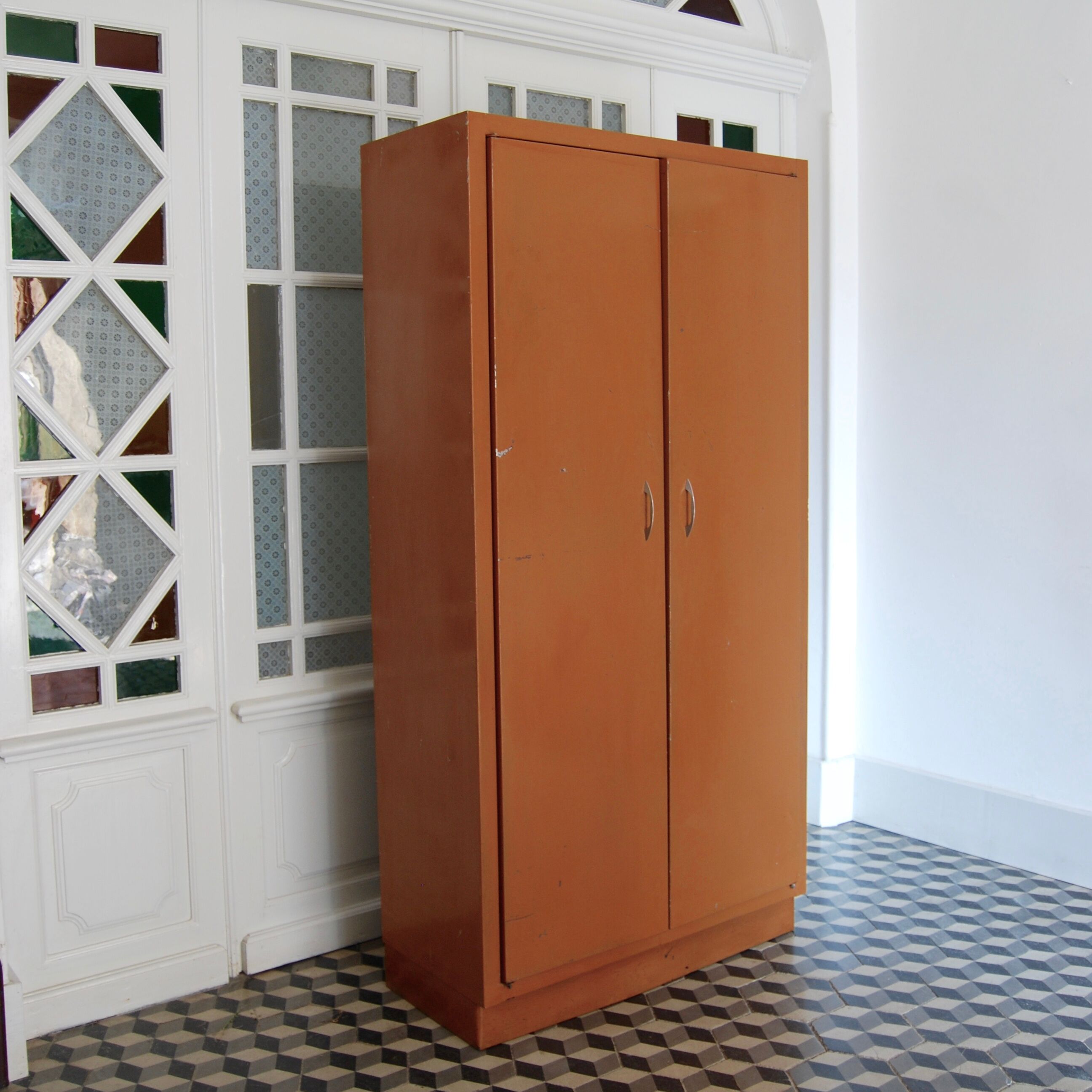 Old kitchen metal cabinet