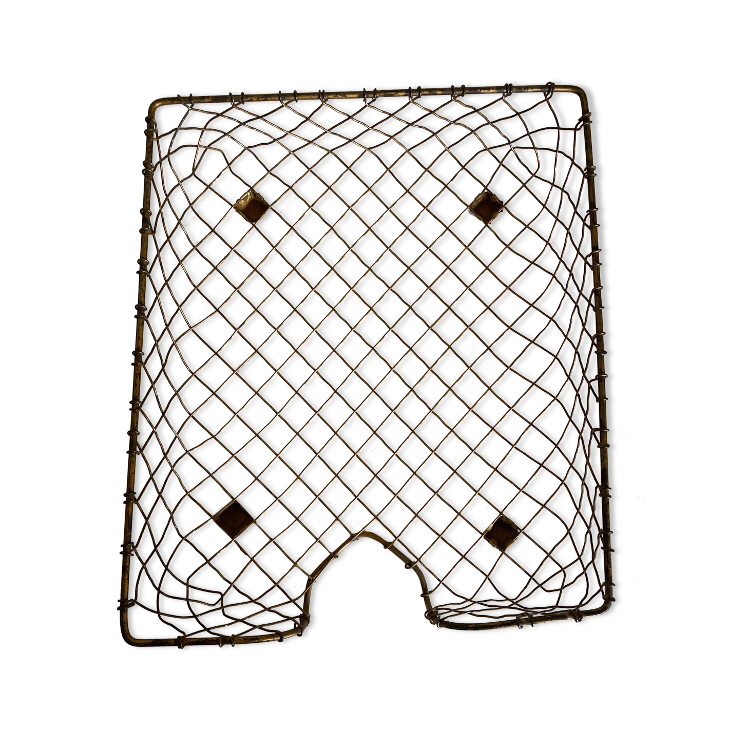 Product BHV Courier basket in golden wire 1960