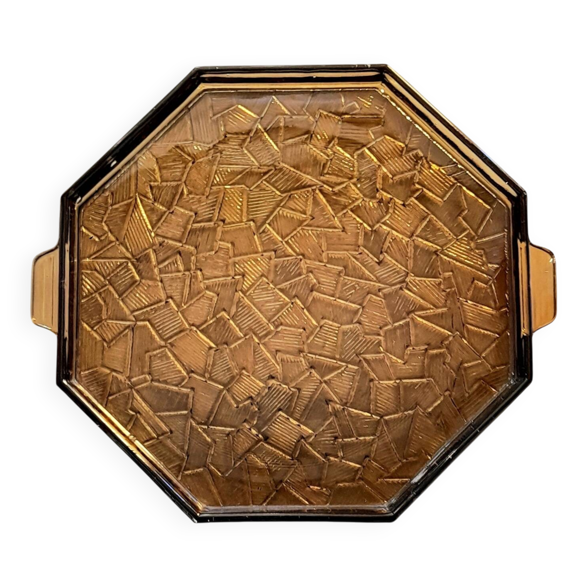 Smoked glass Art Deco tray