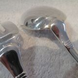 silver plated stew spoon and fork, Christofle Atlantide