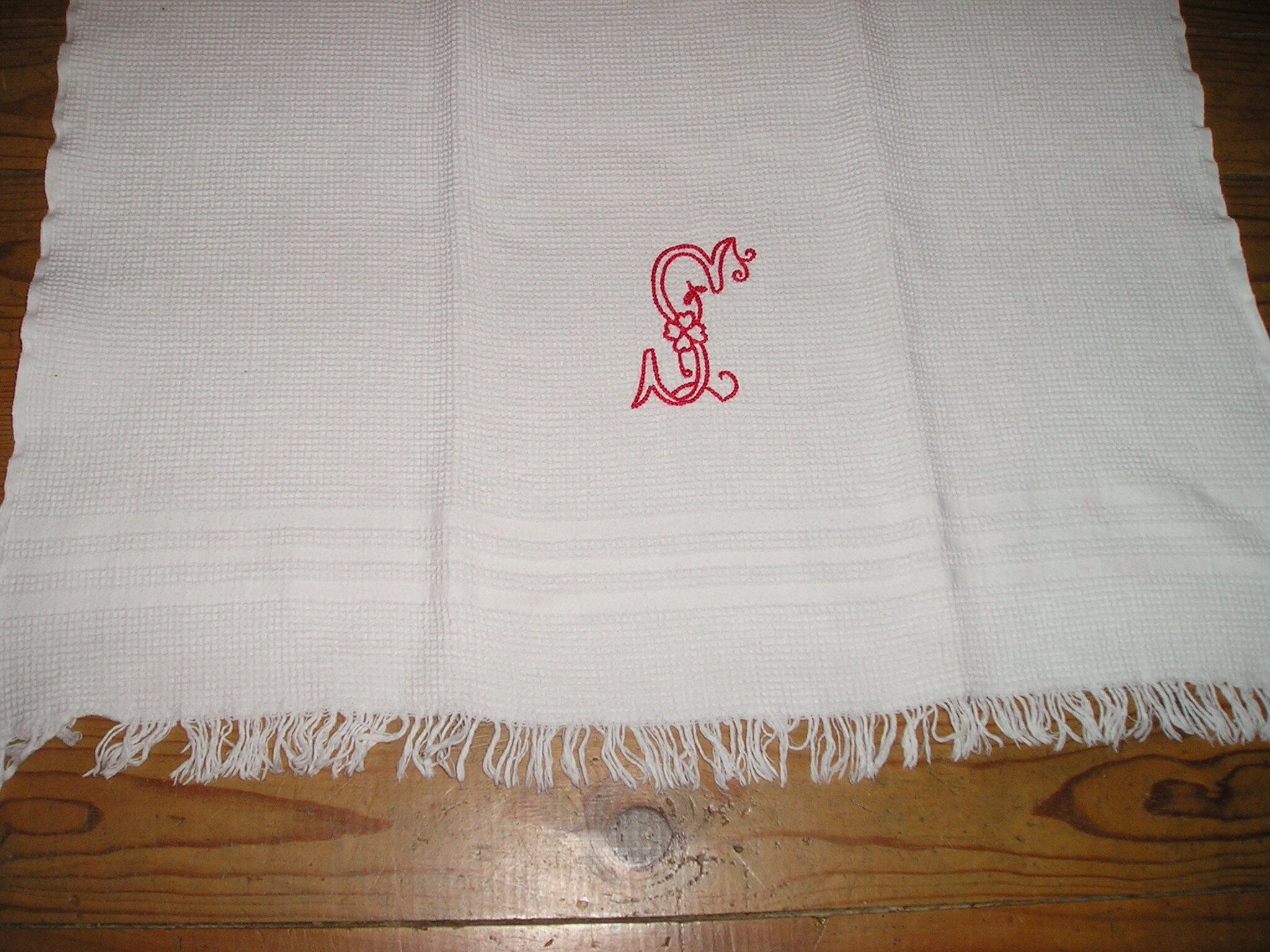 Lot of 9 honeycomb, S cross stitch Monogram towels