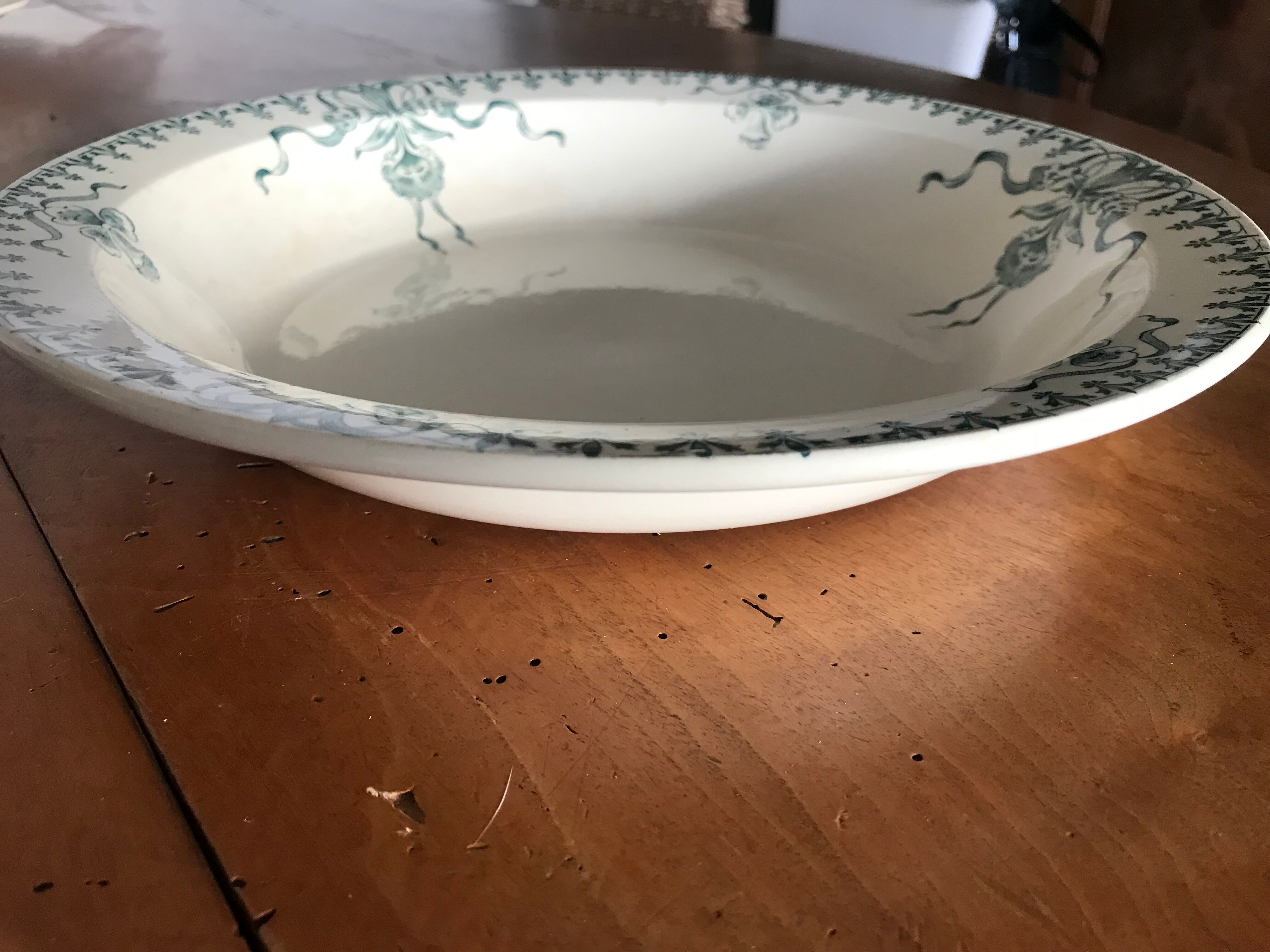 Round dish Gien porcelain Iron earth "Venice"