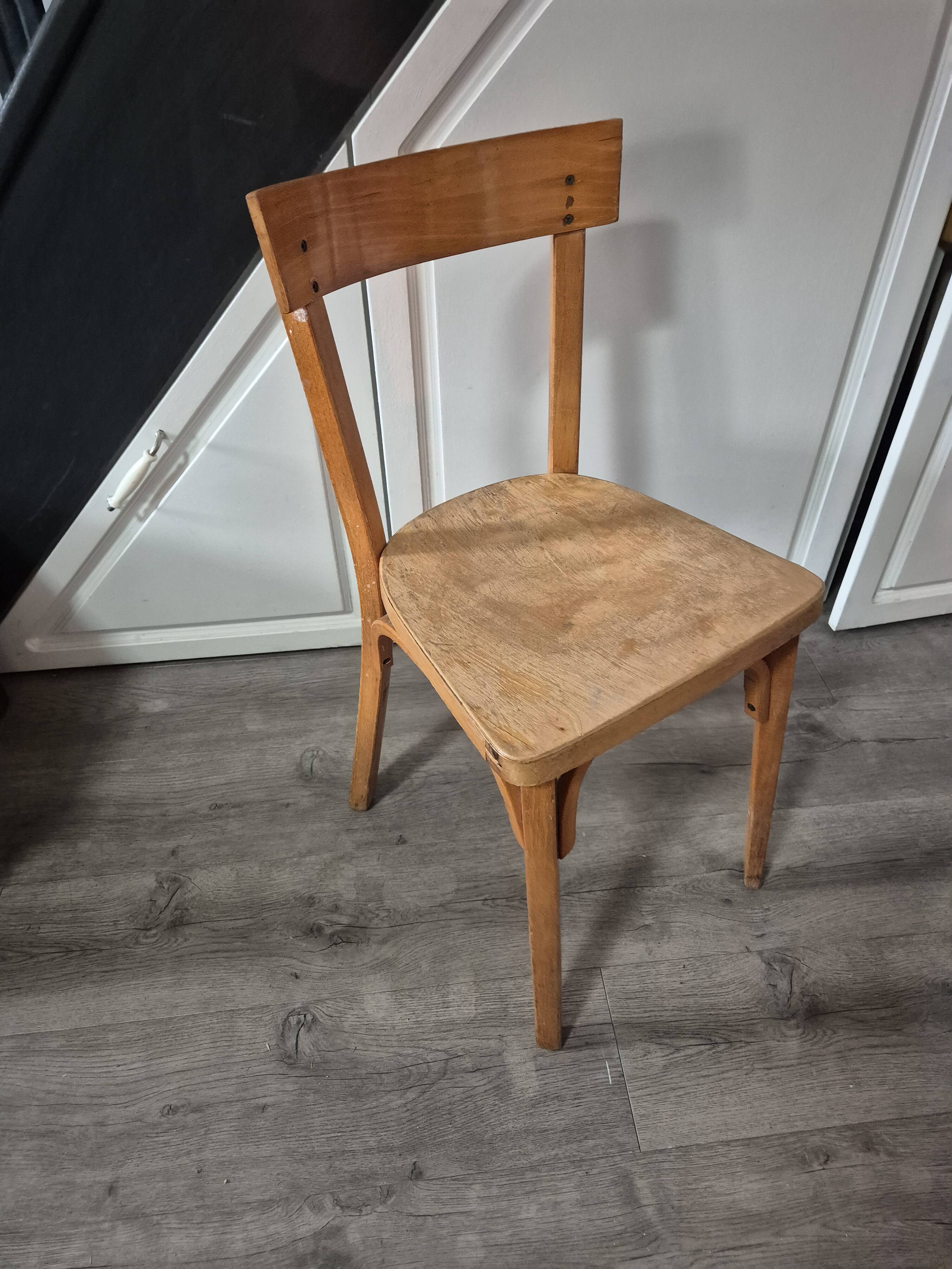 vintage wooden bistro chair