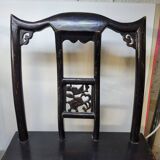 Paire d'anciennes chaises fauteuils Tabourets chinois XIXème en bois laqué noir