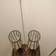 Pair of vintage/retro glass and metal vases