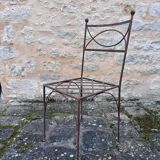 Ensemble de chaises en fer forgées artisanales