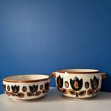 Set of Boch La Louvière salad bowls and dishes, Kimono model, 1970