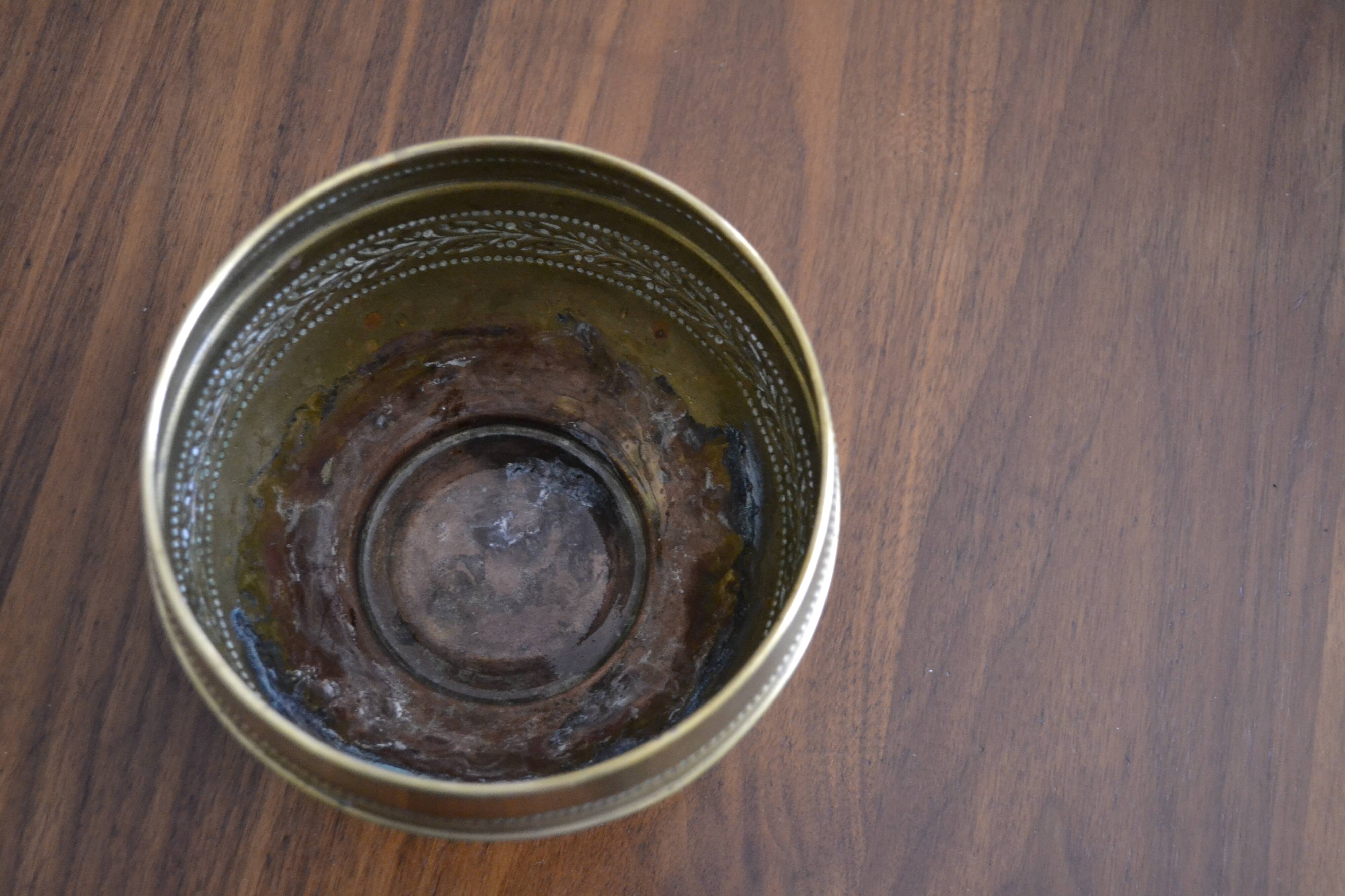 brass pot cover with frieze