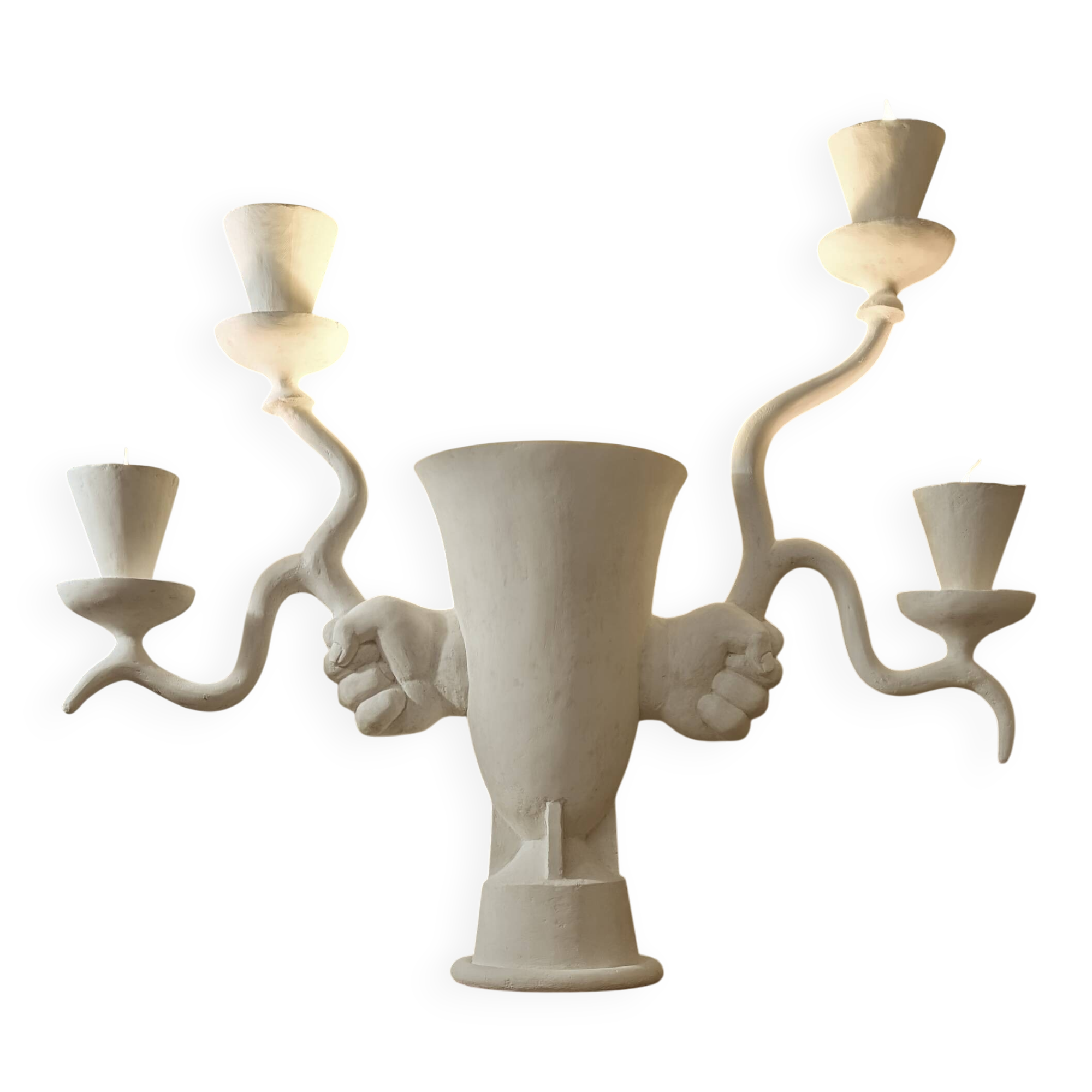 Lampe sculpture en plâtre