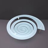 "Spirale" fruit bowl by Giuseppe Rocco for RSVP in glass and silver-plated metal, Italy 1980