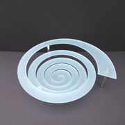 "Spirale" fruit bowl by Giuseppe Rocco for RSVP in glass and silver-plated metal, Italy 1980