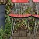 4 red Formica chairs with Eiffel legs, 1950s