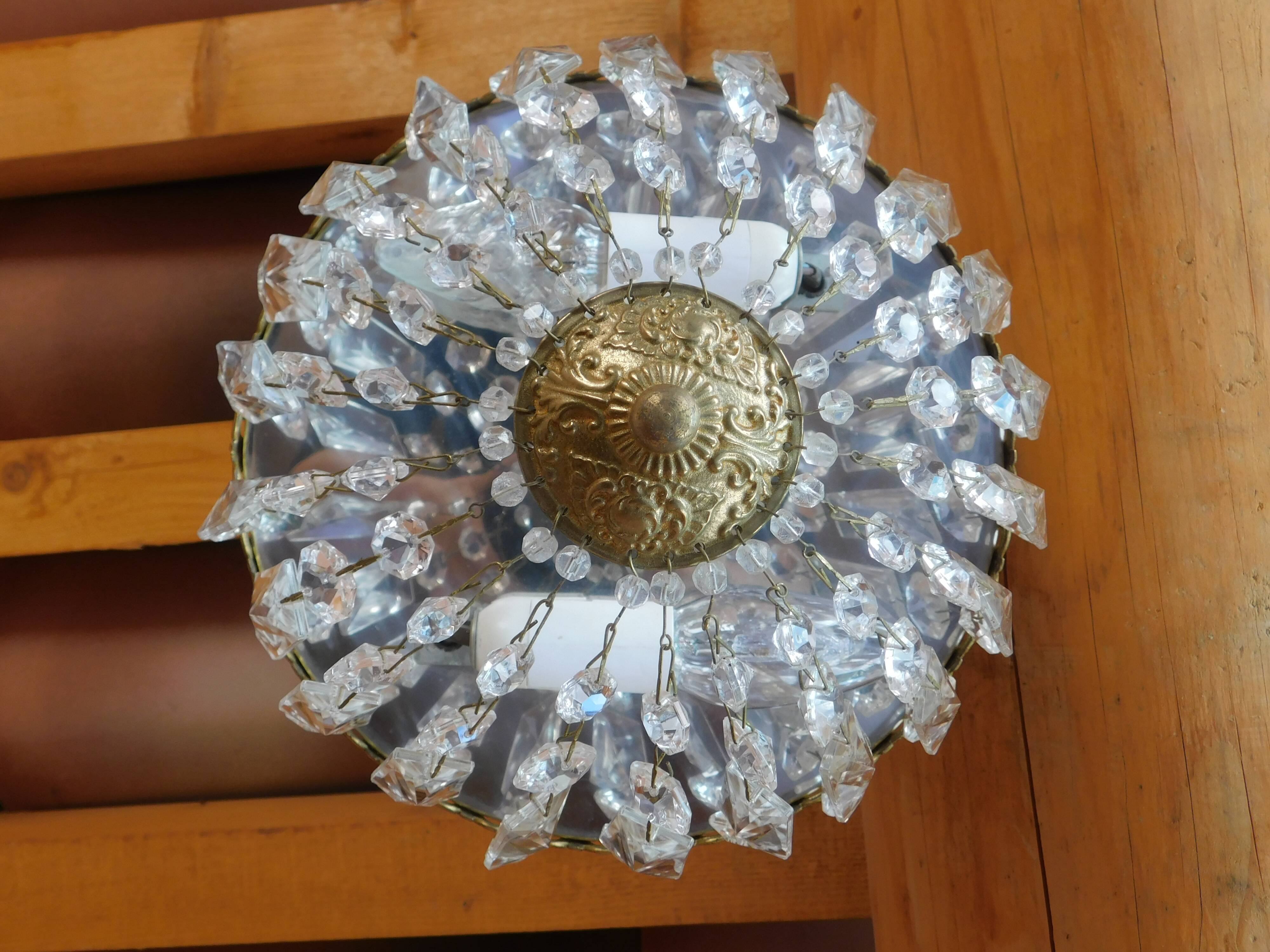 Lustre pampilles corbeille