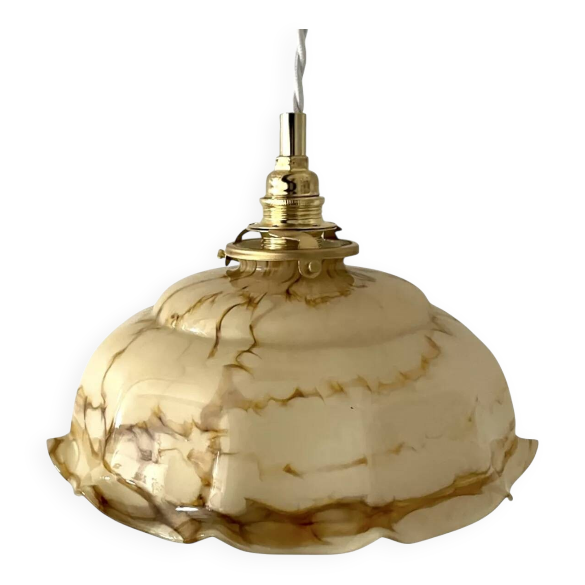 Marbled opaline pendant light