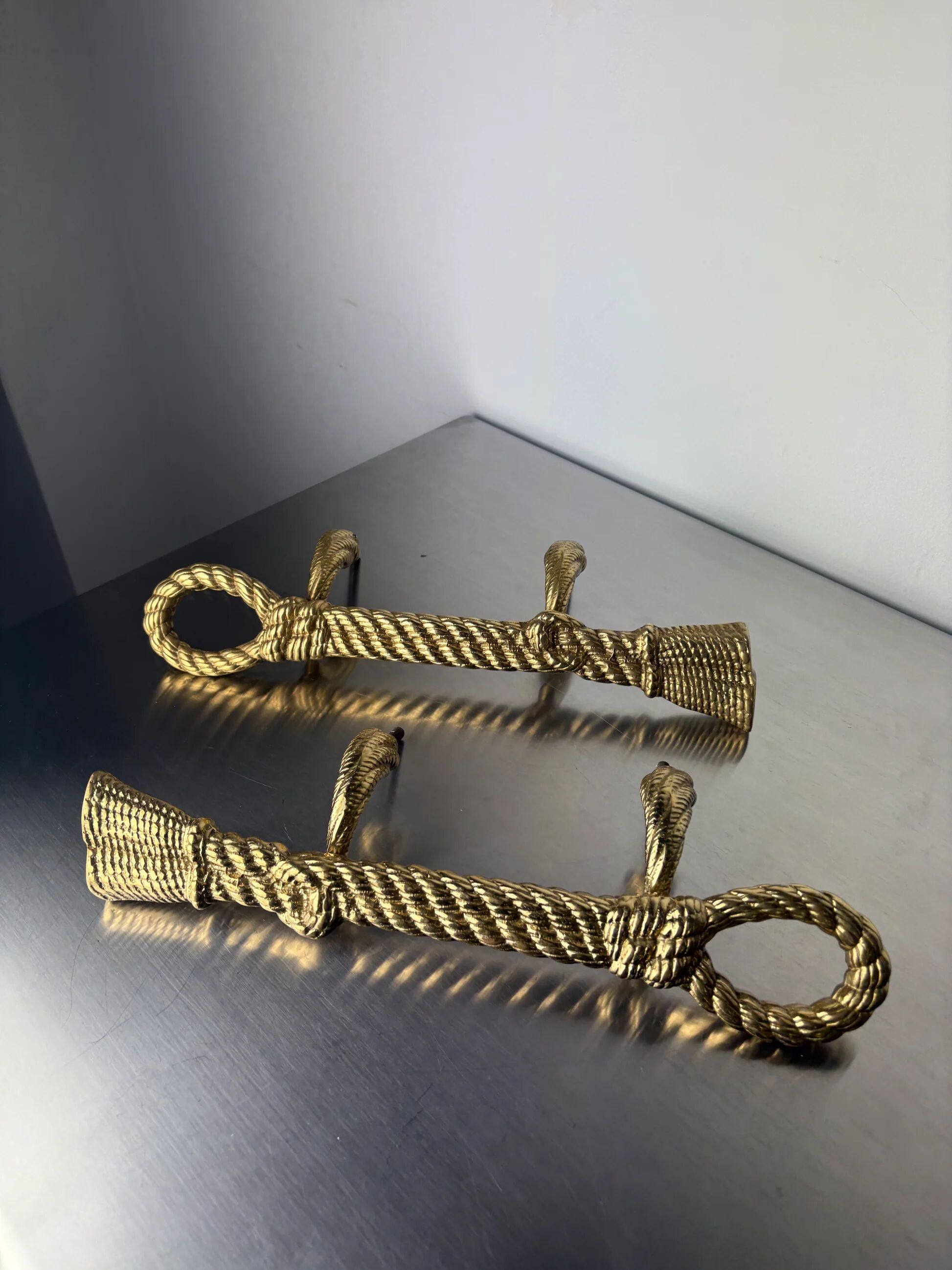Valenti XL bronze rope knot door handles, Spain, 1980s