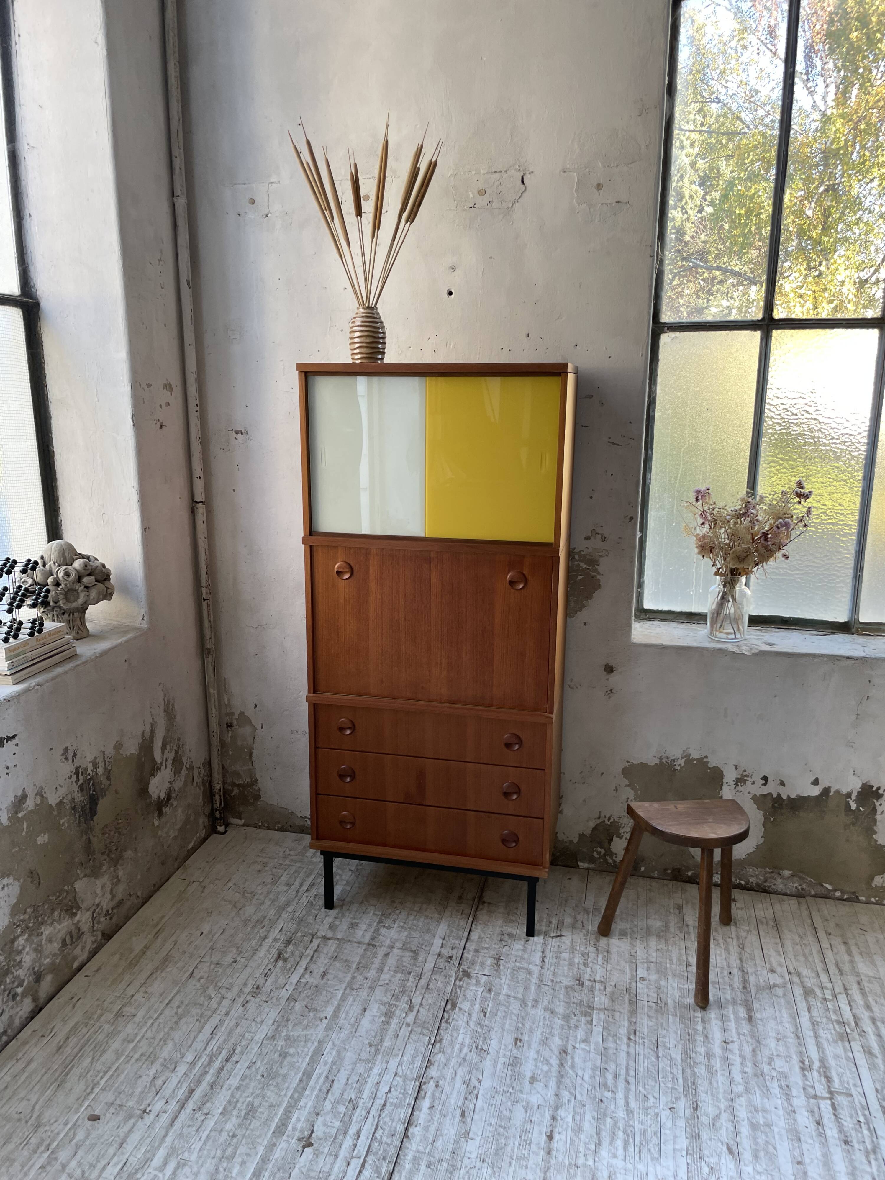 Modernist teak secretary desk, 1950s