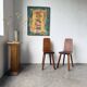 Paire de chaises brutaliste en chêne 1950