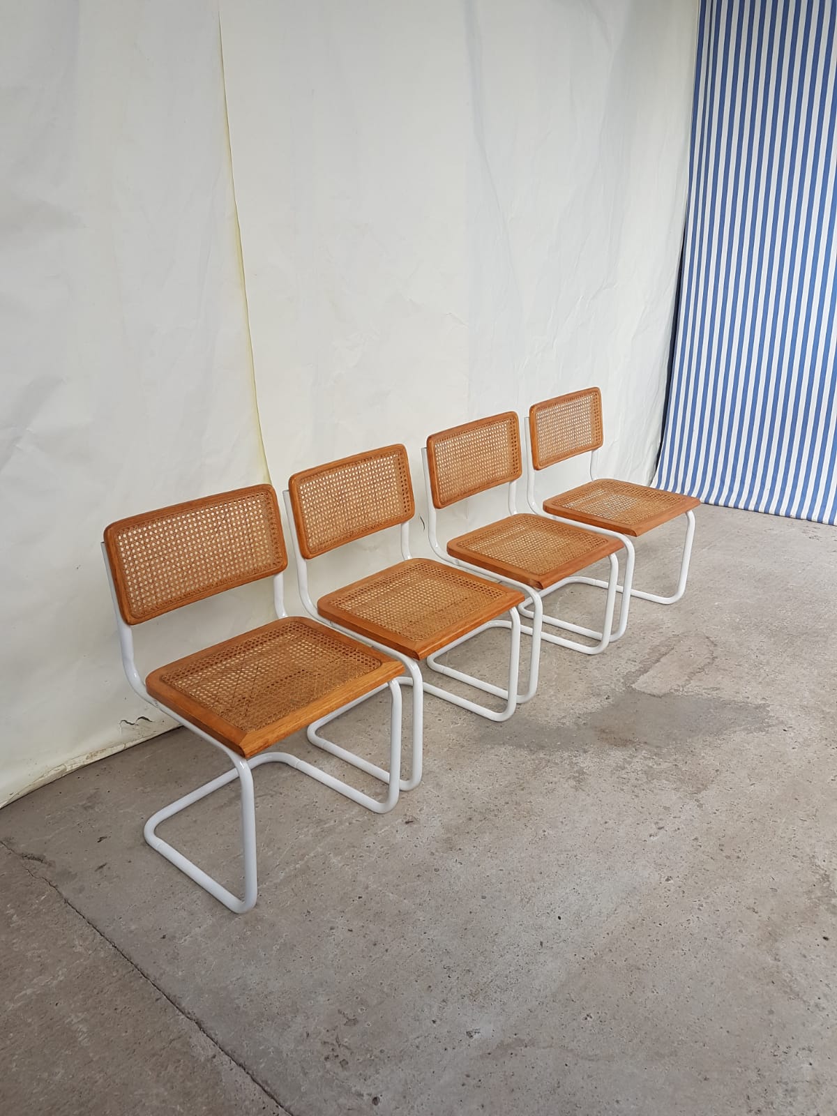 Set of 4 Habitat cesca dining chairs by Marcel Breuer, 80