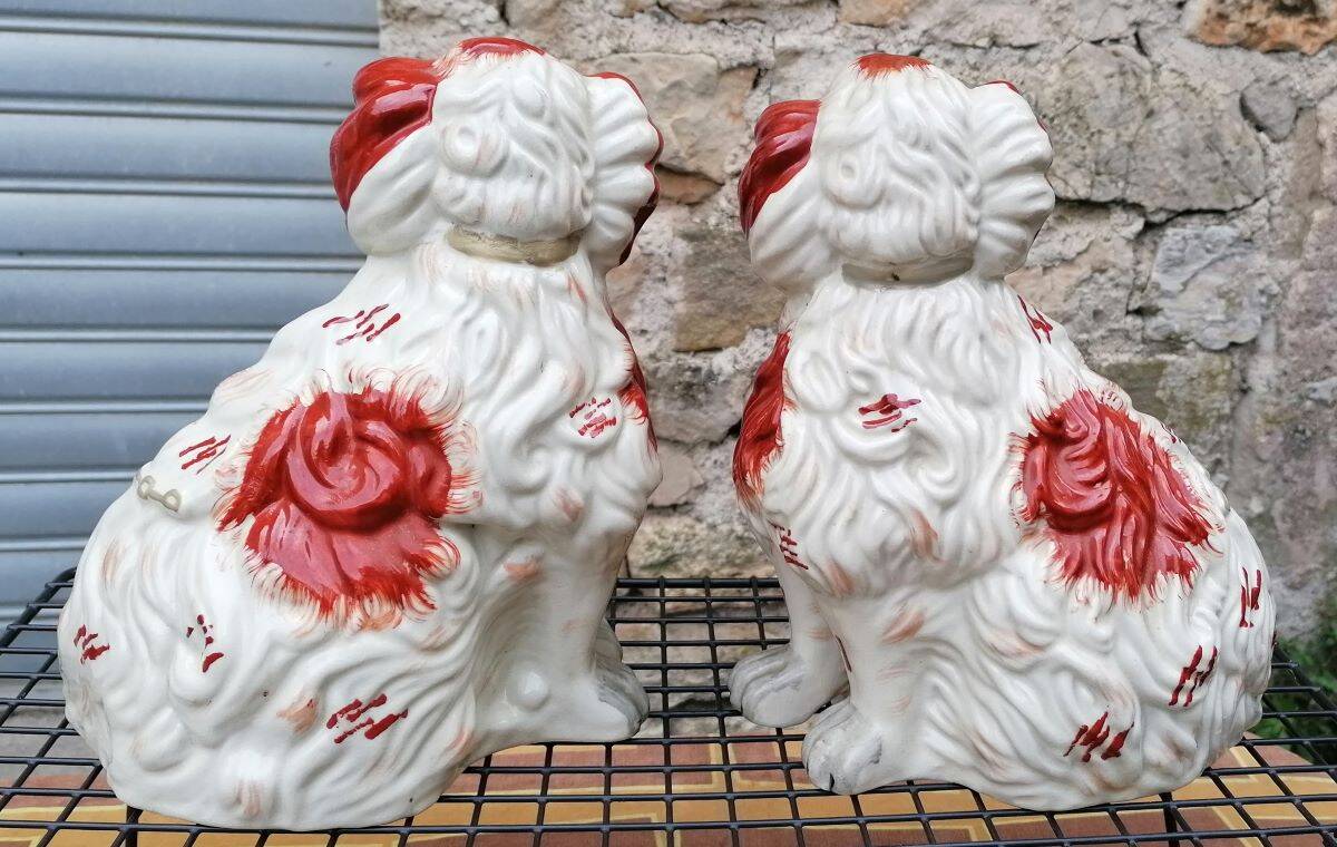Pair of ceramic dogs from staffordshire united kingdom