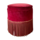 Pouf en velours rouge