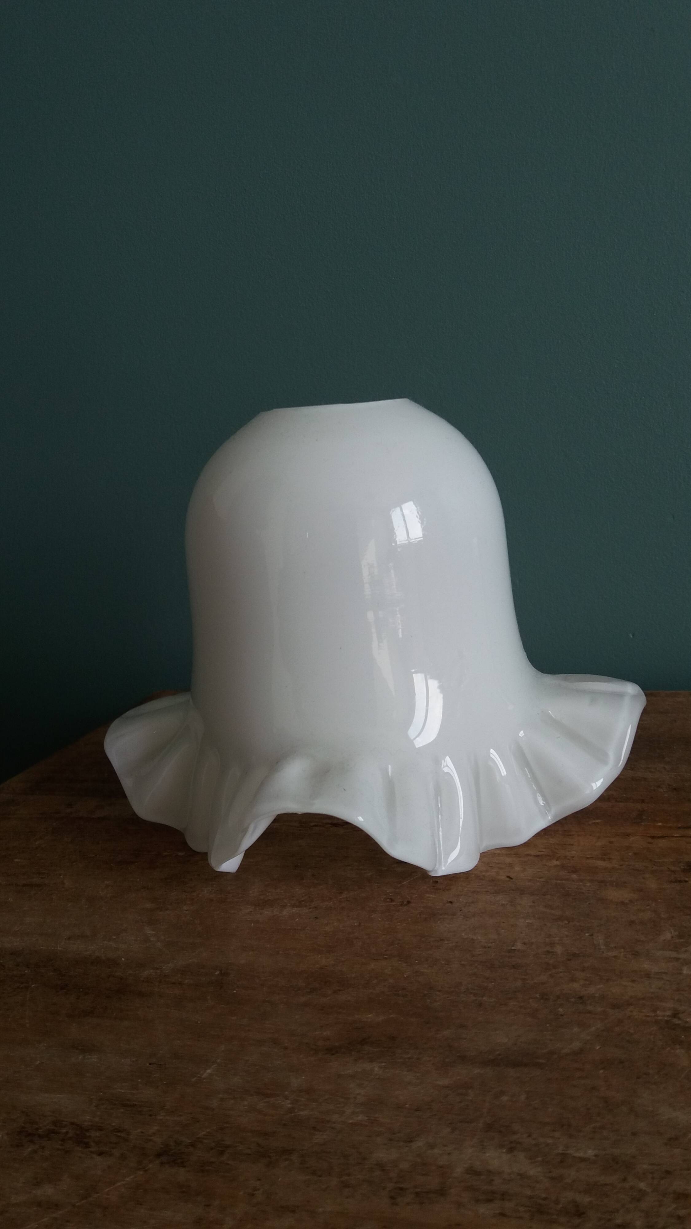 White opaline glass lampshade