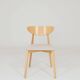Ensemble de 6 chaises de salle à manger modernes, tissu écru et bois de hêtre naturel