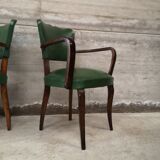 Paire de fauteuil bridge vintage vert