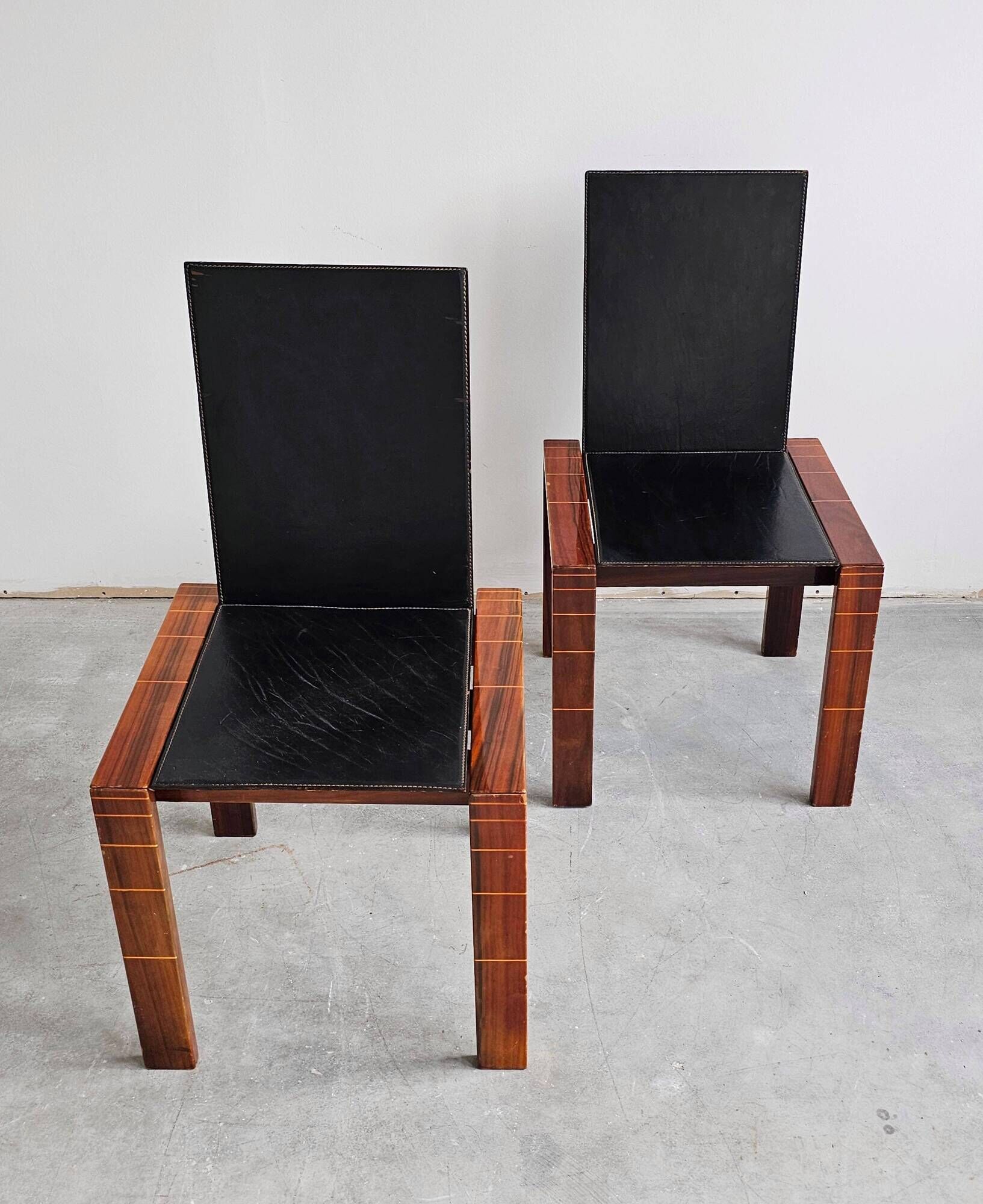 Set of 4 Mid Century dining chairs in rosewood style Afra and Tobia Scarpa.